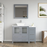 CVC Solid Wood Grey Bathroom Cabinet Grey