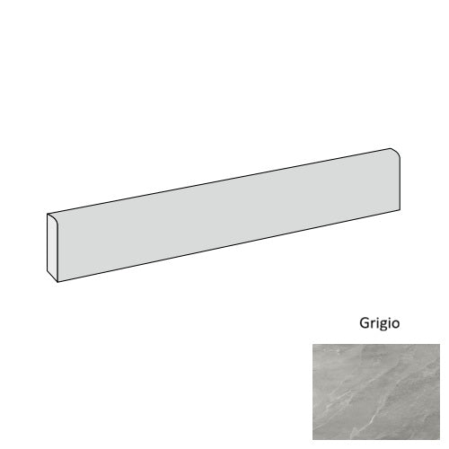 Pietra Ligure Porcelain Grigio PL02 Bullnose Natural 1