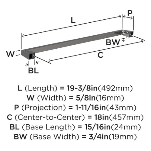 Blackrock Zinc Gunmetal Appliance Pull 4