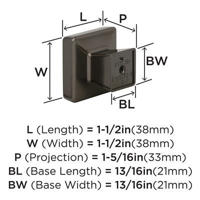 Blackrock Zinc Gunmetal Cabinet Knob 5