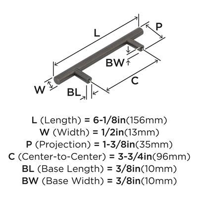 Bar Pulls Carbon Steel Gunmetal Cabinet Pull 7