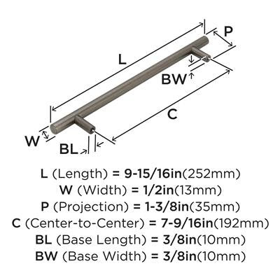 Bar Pulls Carbon Steel Gunmetal Cabinet Pull 9