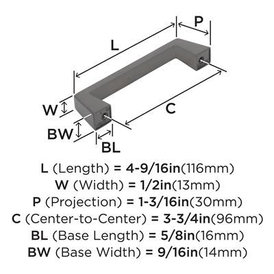 Blackrock Zinc Gunmetal Cabinet Pull 9