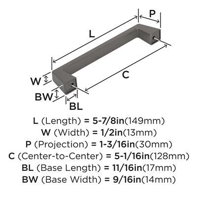 Blackrock Zinc Gunmetal Cabinet Pull 10