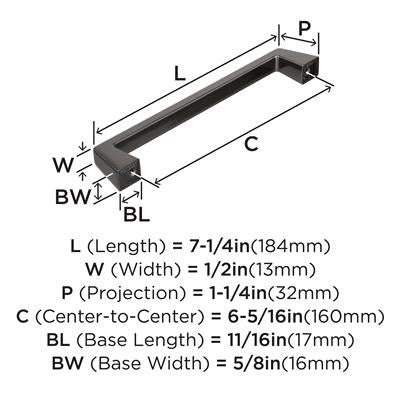 Blackrock Zinc Gunmetal Cabinet Pull 11