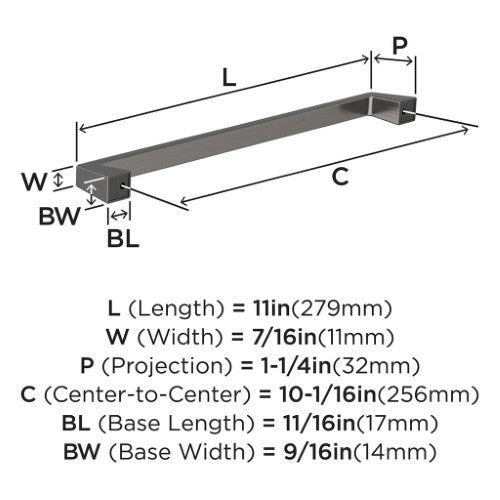 Blackrock Zinc Gunmetal Cabinet Pull 13