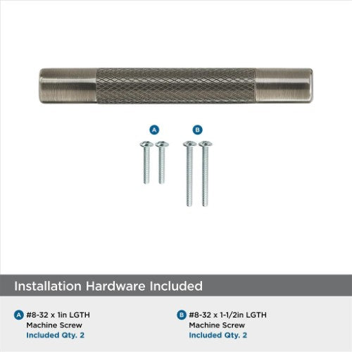 Bronx Zinc & Stainless Steel Gunmetal Cabinet Pull 15