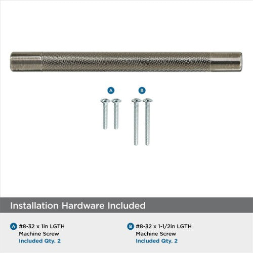 Bronx Zinc & Stainless Steel Gunmetal Cabinet Pull 17