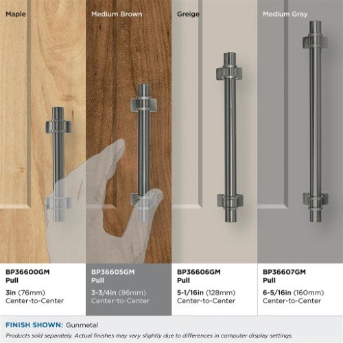 Davenport Zinc Gunmetal Cabinet Pull 21