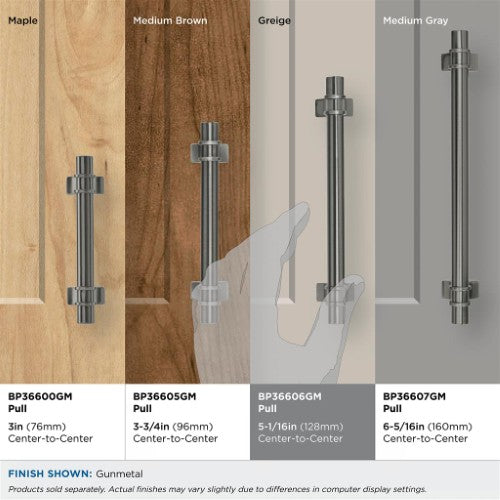 Davenport Zinc Gunmetal Cabinet Pull 22