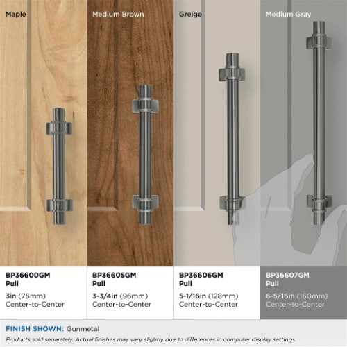 Davenport Zinc Gunmetal Cabinet Pull 23