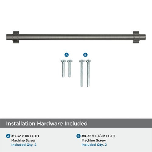 Davenport Zinc Gunmetal Cabinet Pull 18