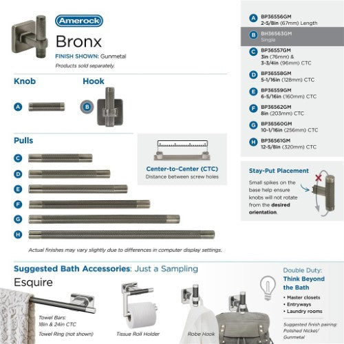 Bronx Zinc & Stainless Steel Gunmetal Hook 6
