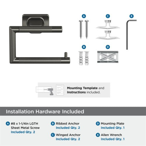 Bronx Zinc & Stainless Steel Gunmetal Toilet Paper Holder 3