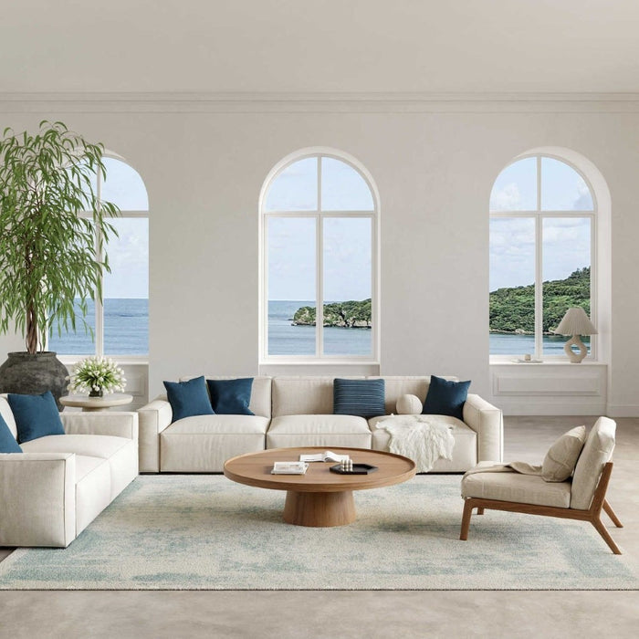 Harmony Polyester Ivory Aqua HAY02 IVAQU