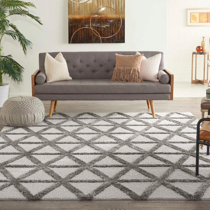 Highlands Grey HND01 Polypropylene & Polyester Contemporary Area Rug - 8 Ft x 10 Ft