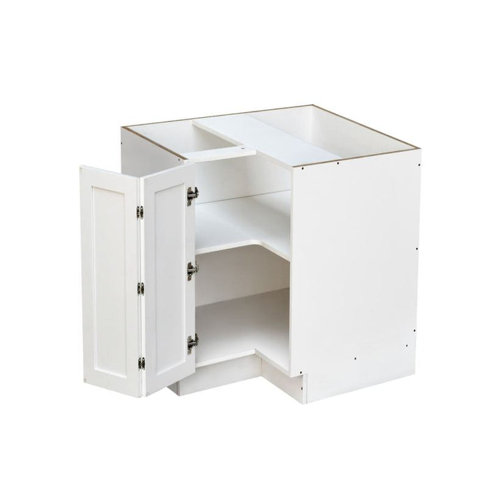 Mallorca White Wood Corner Lazy Susan Base Cabinet 2
