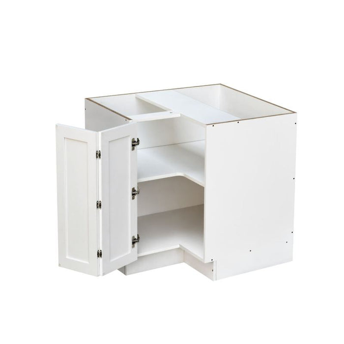Mallorca White Wood Corner Lazy Susan Base Cabinet 2