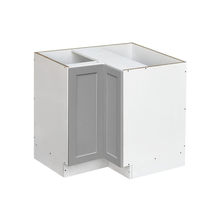 Mallorca Dolphin Gray Wood Corner Lazy Susan Base Cabinet 1