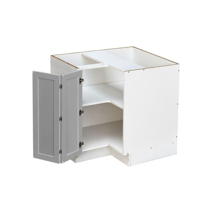 Mallorca Dolphin Gray Wood Corner Lazy Susan Base Cabinet 2