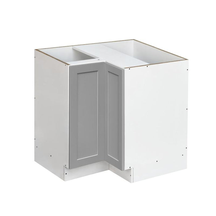 Mallorca Dolphin Gray Wood Corner Lazy Susan Base Cabinet 1