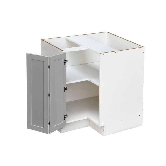 Mallorca Dolphin Gray Wood Corner Lazy Susan Base Cabinet 2