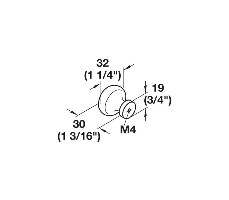 Maple Cabinet Knob Untreated 2