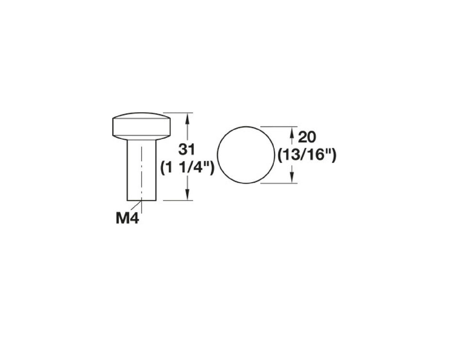 Nouveau Zinc Alloy Cabinet Knob Polished Chrome 2