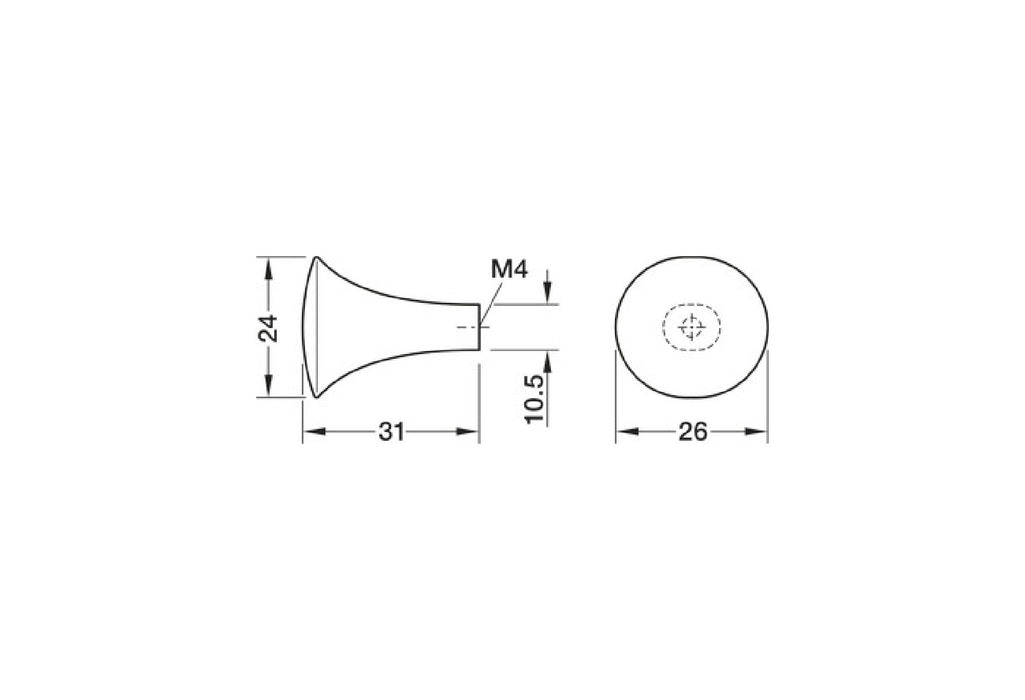 Mola Zinc Cabinet Knob Nickel Plated 2