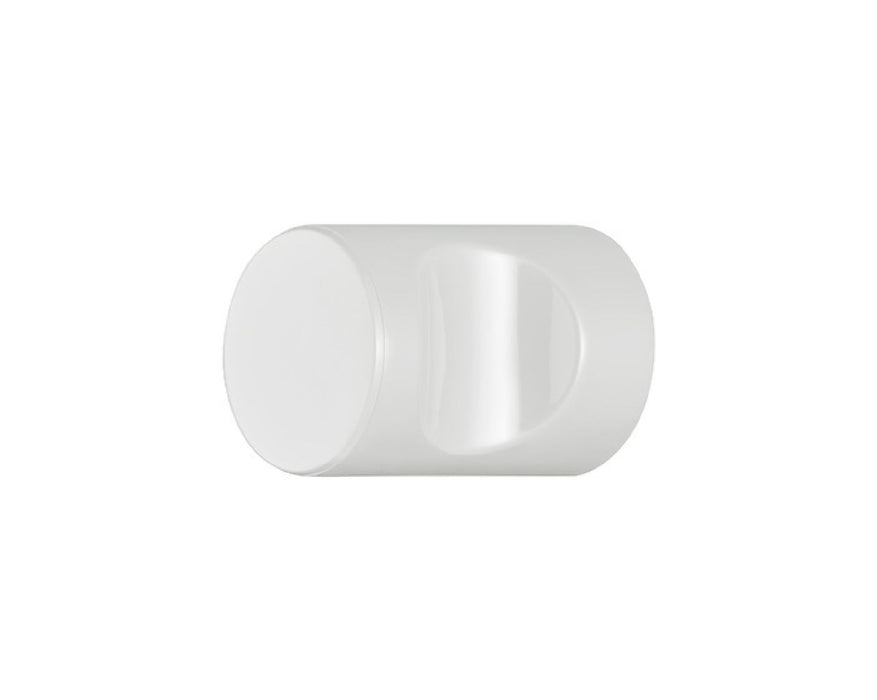 Cylindrical with Recessed Grip Polyamide Cabinet Knob Pure White 1