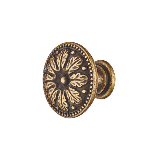Classic Zinc Alloy Cabinet Knob Brown Rubbed 1