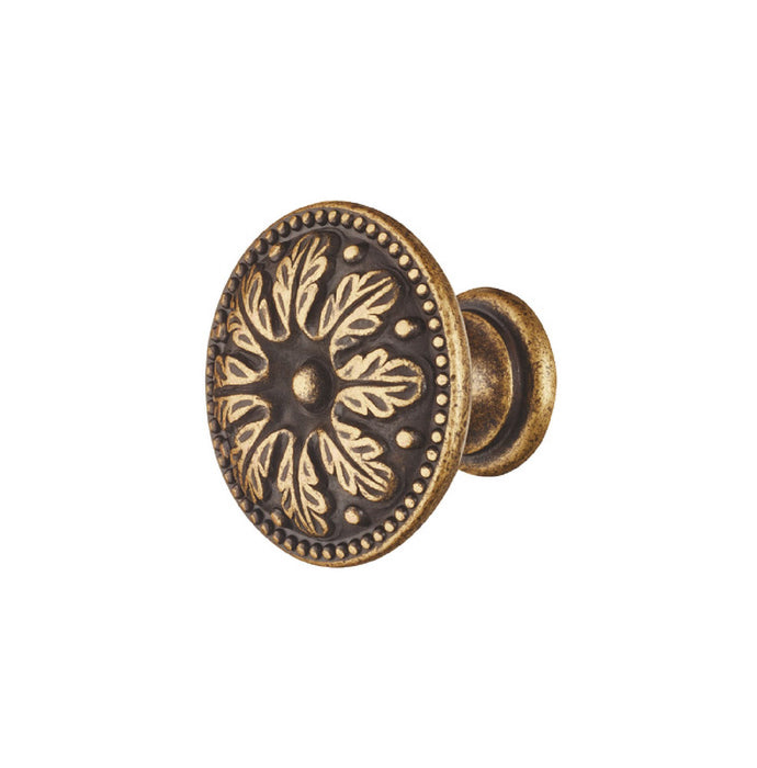 Classic Zinc Alloy Cabinet Knob Brown Rubbed 1