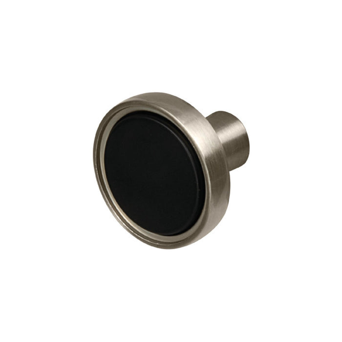 Mergence Zinc Cabinet Knob Matte Black Satin Nickel 1