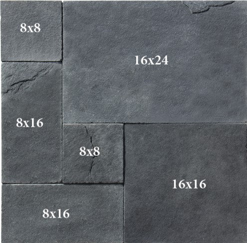 Indian Black Limestone French Paver Versailles Pattern Tumbled 2