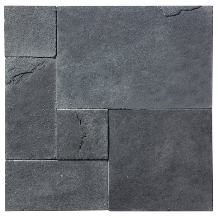 Indian Black Limestone French Paver Versailles Pattern Tumbled 1