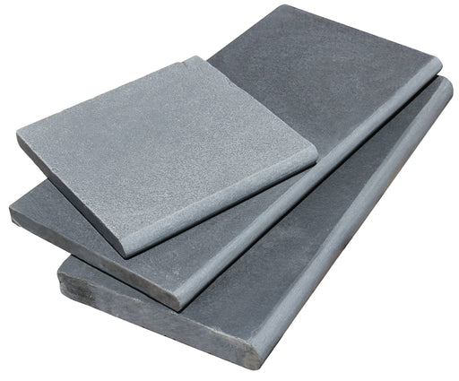 Indian Black Limestone Bullnose Coping Tumbled & Brushed 1