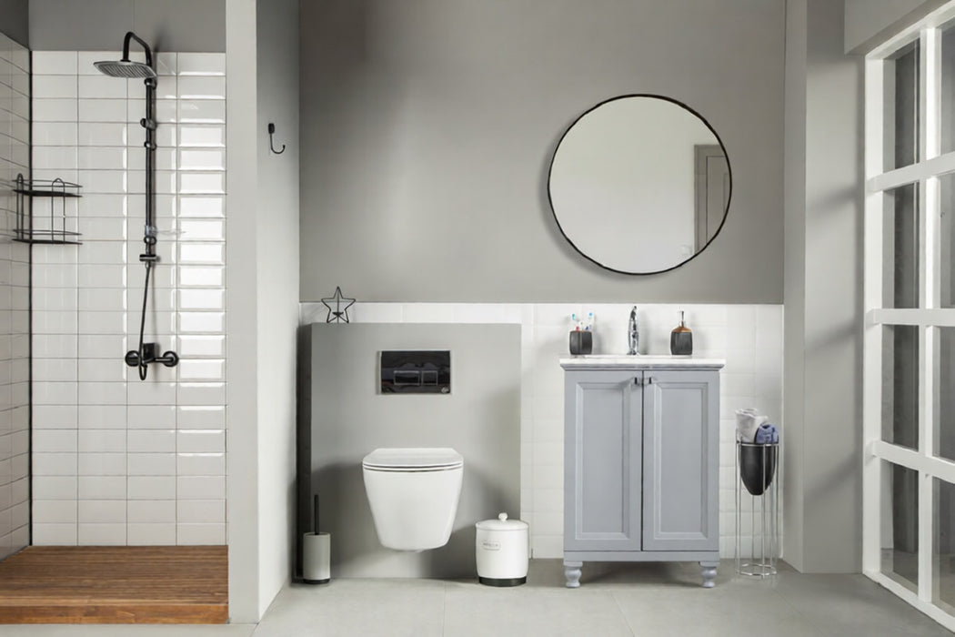 Isabel Wood Grey Bathroom Vanity Grey 2