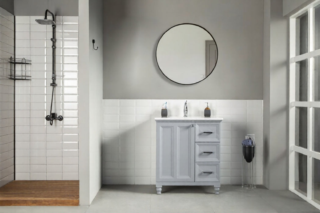 Isabel Wood Grey Bathroom Vanity Grey 2