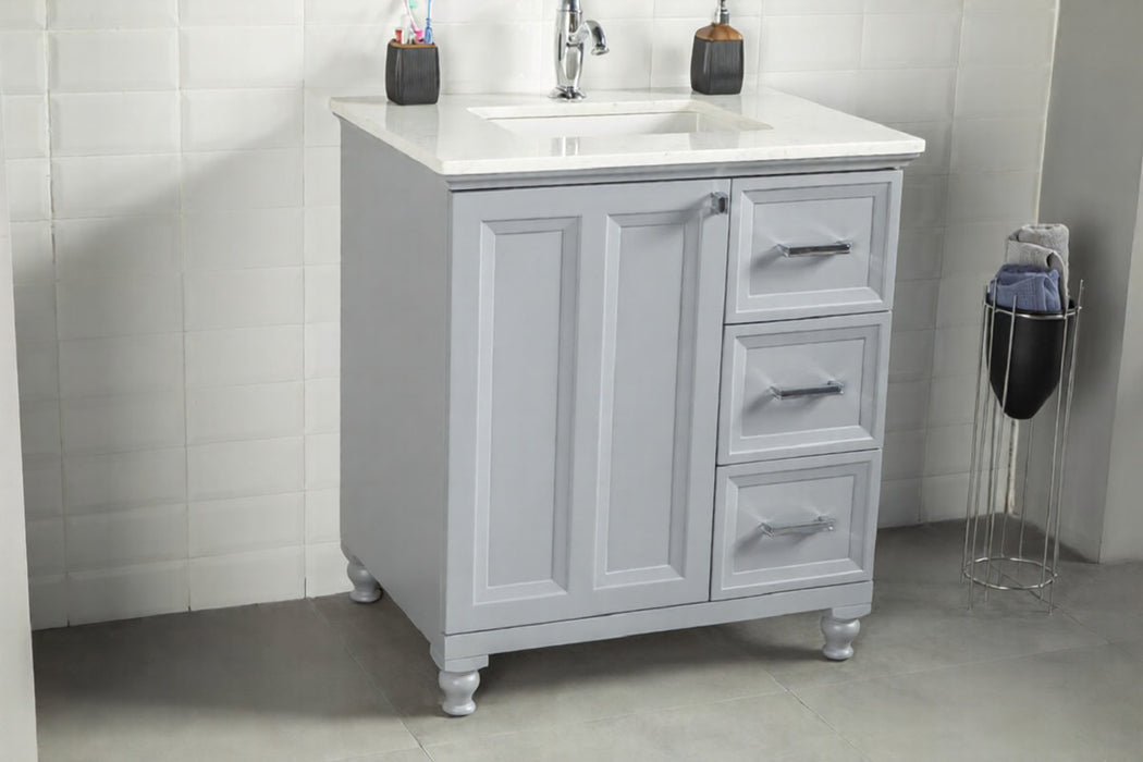 Isabel Wood Grey Bathroom Vanity Grey 3