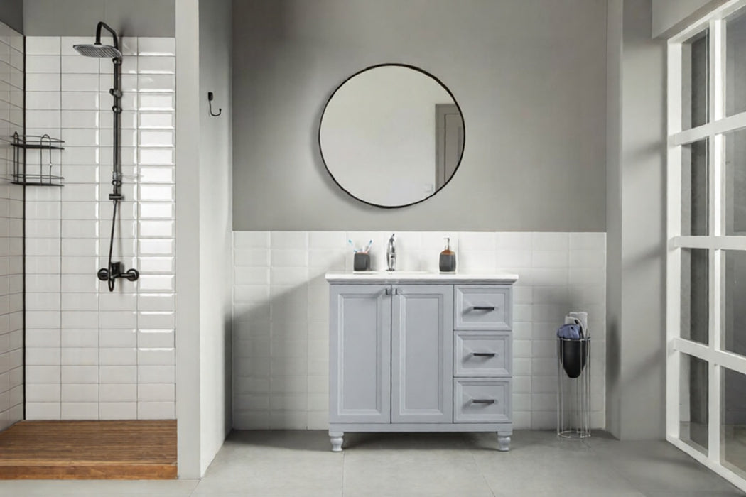 Isabel Wood Grey Bathroom Vanity Grey 2