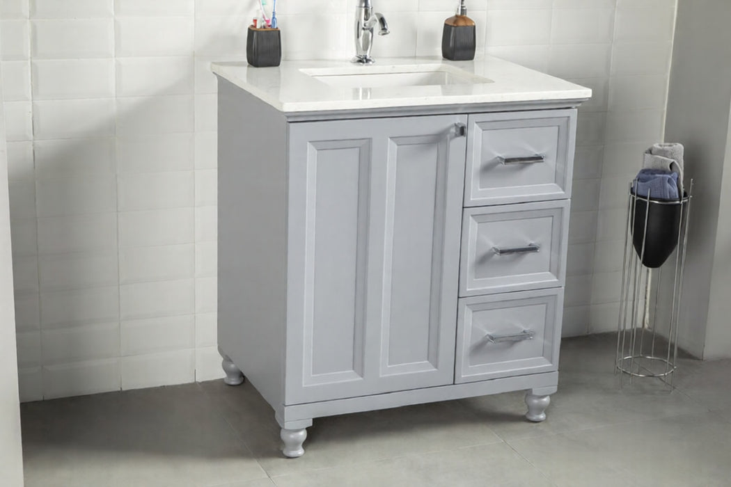 Isabel Wood Grey Bathroom Vanity Grey 3