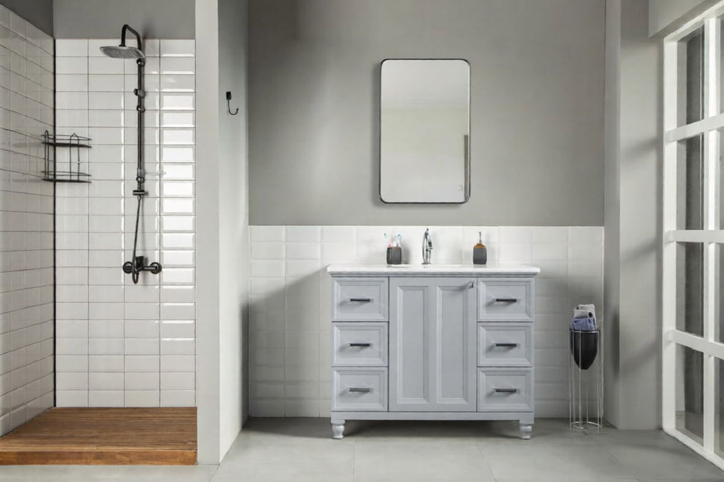 Isabel Wood Grey Bathroom Vanity Grey 2
