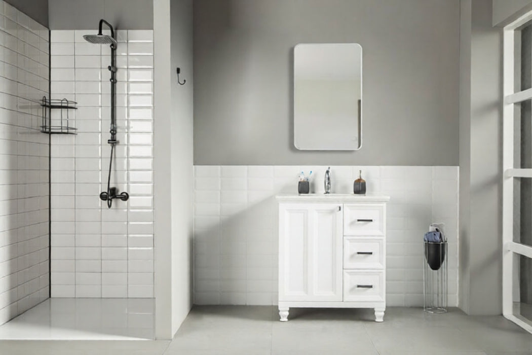 Isabel Wood White Bathroom Vanity White 2
