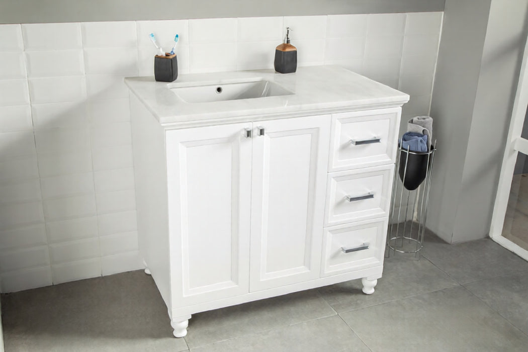 Isabel Wood White Bathroom Vanity White 3