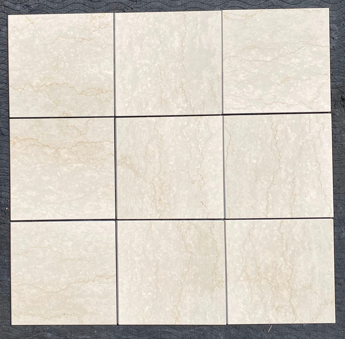 Italian Botticino Marble Tile - 16" x 16" x 3/8" Polished