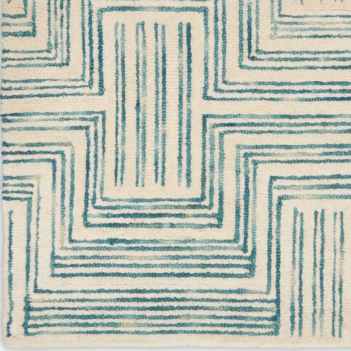 Interlock Wool Ivory Turquoise IVTUR