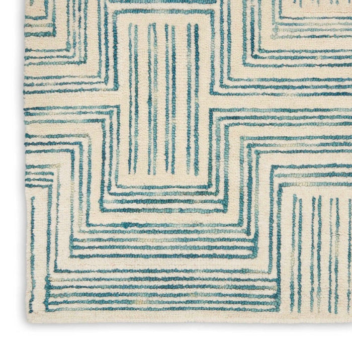 Interlock Ivory Turquoise Wool IVTUR