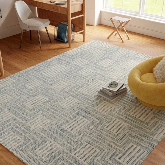Interlock Wool IVTUR Ivory Turquoise