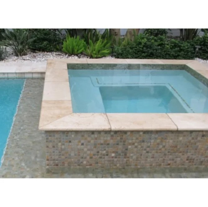 Ivory Travertine Bullnose Coping Tumbled 3