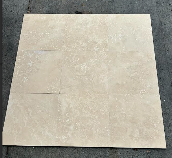 Ivory Cross Cut Travertine Tile Filled & Honed 1